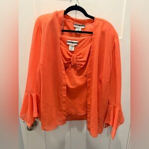 Dana Kay 2 Piece Set 20W Coral Shimmer Tank & Jacket NWT